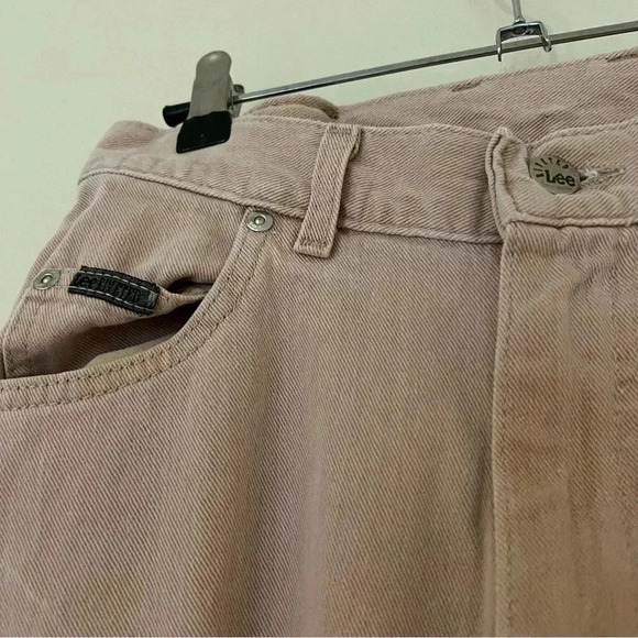 Vintage 90s Riveted Lee Pastel Pink High Waisted Jeans - Picture 5 of 6